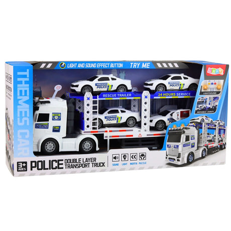 Polistrucka bärgningsbil med trailer, ljus & ljud, 34 cm