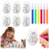 Polystyrenägg pysselset 6-pack med markörer, kanindesign
