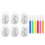 Polystyrenägg pysselset 6-pack med markörer, kanindesign
