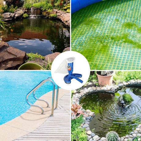 Pooldammsugare för trädgårdsslang med nätpåse, för 30 mm stång