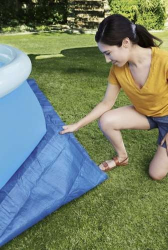 Poolmatta PVC 335x335 cm skydd mot smuts/punktering för alla pooltyper