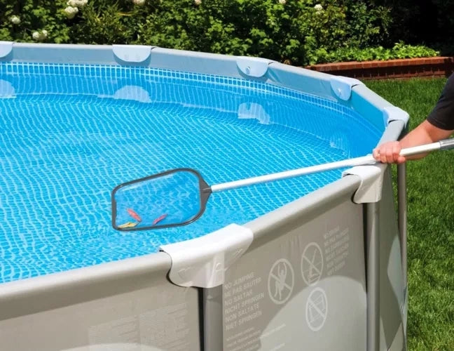 Poolstädningsset med vattendriven dammsugare & håv, teleskopstång 120 cm