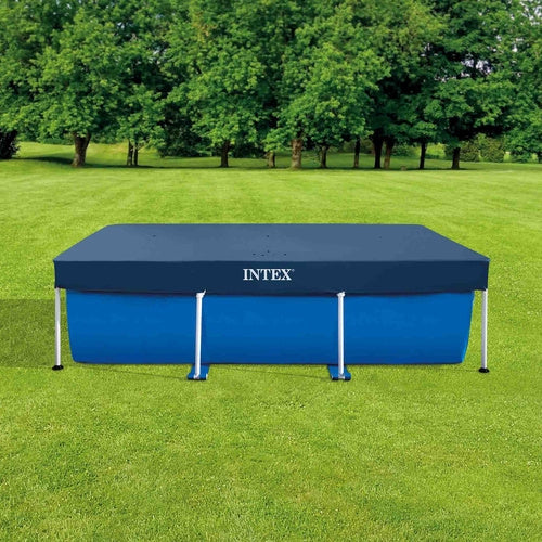 Poolöverdrag för rampool 300x200 cm mörkblå med fästsnöre