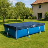 Poolöverdrag för rampool 300x200 cm mörkblå med fästsnöre