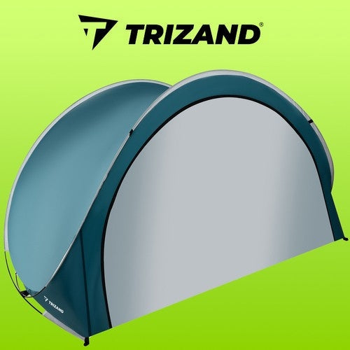 Pop-up strandtält 3-personers 200x120x110 cm blå/vit
