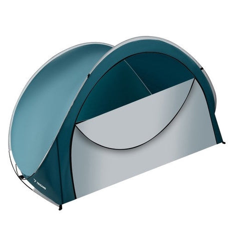 Pop-up strandtält 3-personers 200x120x110 cm blå/vit