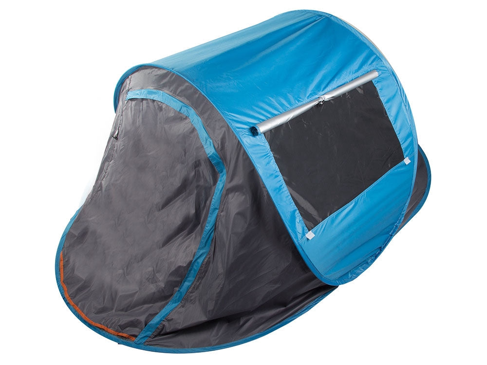 Pop-up strandtält UV-skydd med fönster/dragkedja gråblå 210x130