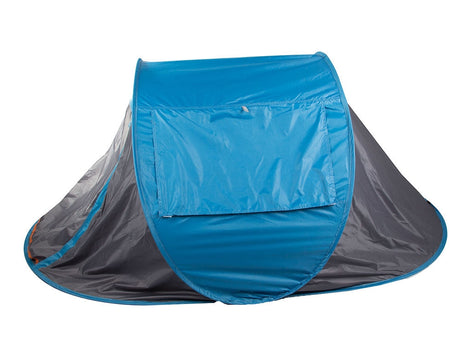 Pop-up strandtält UV-skydd med fönster/dragkedja gråblå 210x130