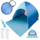 Pop-up strandtält UV-skydd silverbeläggning 140x120 cm med väska