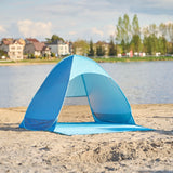 Pop-up strandtält UV-skydd silverbeläggning 140x120 cm med väska