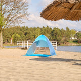 Pop-up strandtält UV-skydd silverbeläggning 140x120 cm med väska