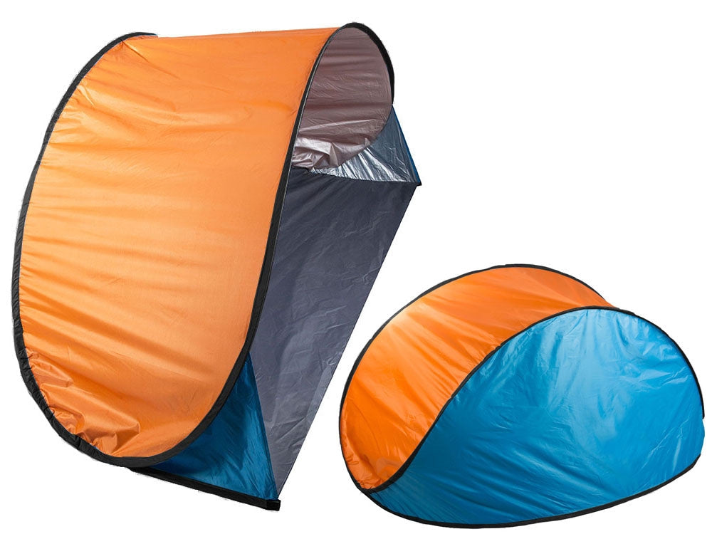 Pop-up strandtält med UV-skydd 190x115x95 cm blå/orange
