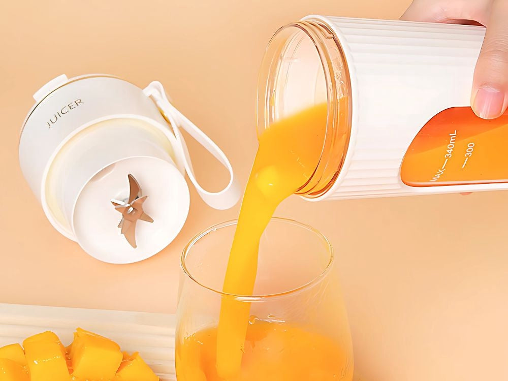 Portabel USB-blender 340 ml med 10 blad Type-C uppladdningsbar blandade färger