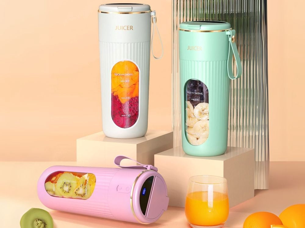 Portabel USB-blender 340 ml med 10 blad Type-C uppladdningsbar blandade färger