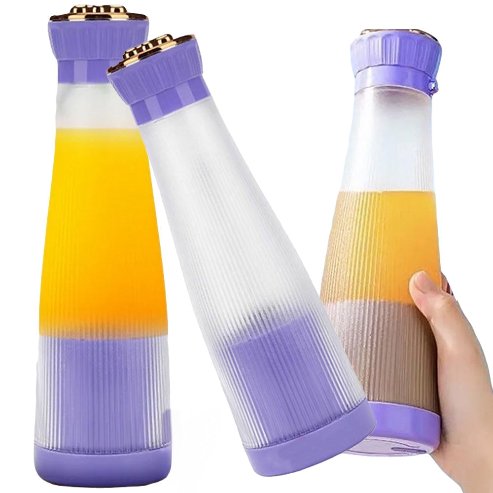 Portabel USB-blender 400 ml uppladdningsbar lila 6 stålblad