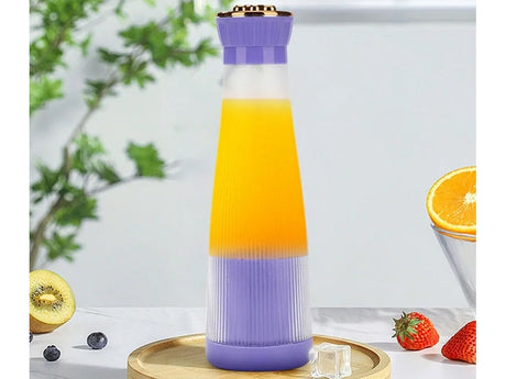 Portabel USB-blender 400 ml uppladdningsbar lila 6 stålblad