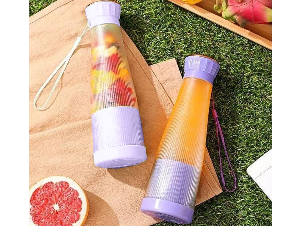 Portabel USB-blender 400 ml uppladdningsbar lila 6 stålblad