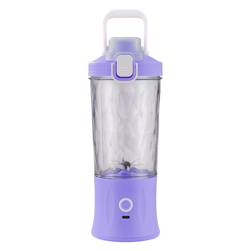 Portabel USB-blender 600 ml uppladdningsbar Type-C 6 blad lila