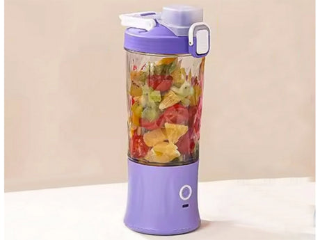 Portabel USB-blender 600 ml uppladdningsbar Type-C 6 blad lila