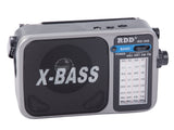 Portabel radio FM/AM/kortvåg med LED-ficklampa USB-C grå 17,5 cm
