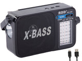 Portabel radio FM/AM/kortvåg med LED-ficklampa USB-C svart