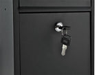 Postlåda svart galvaniserat stål med lock och 2 nycklar 32 cm