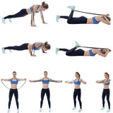 Powerband träningsband set 4-pack 2-40 kg med dörrankare & väska