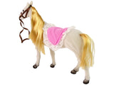 Prinsessdocka 30 cm med vit ponny 34 cm set med kam, borste & clips