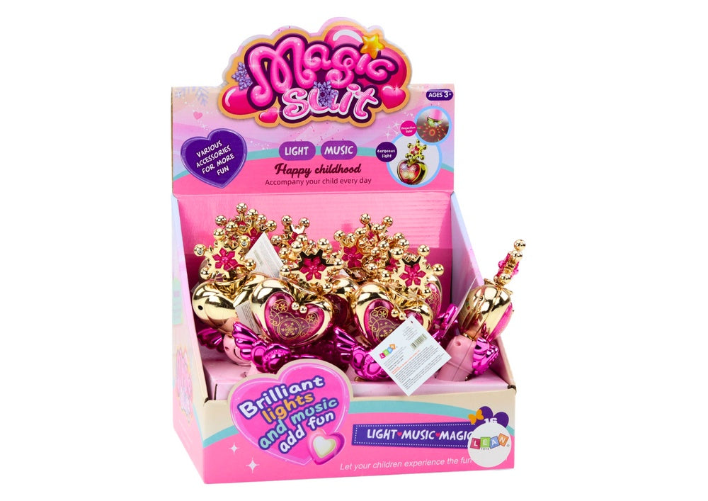 Prinsessstav leksak med ljus och ljud 22 cm rosa, 3+ (batterier ingår)
