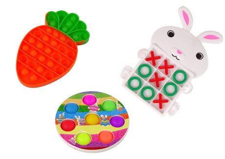 Påsk fidgetleksakset 18 delar pop it, squish, spinner, hoppkaniner 3+