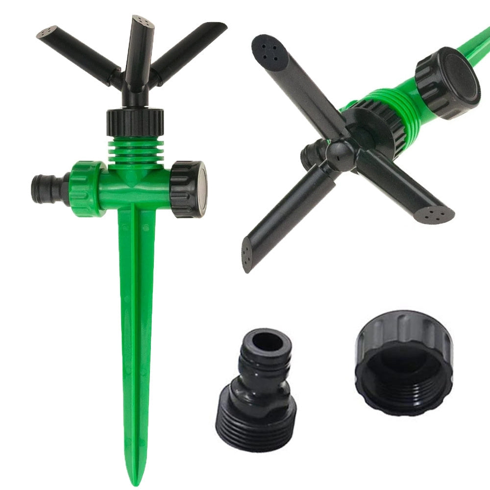 Pulserande sprinklerspridare 360° 3-arm 26x10,5 cm grön/svart