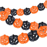 Pumpagirlang Halloween 3 m papper orange/svart, pumpor 17,5 cm