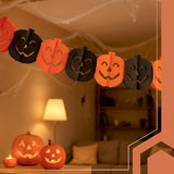Pumpagirlang Halloween 3 m papper orange/svart, pumpor 17,5 cm