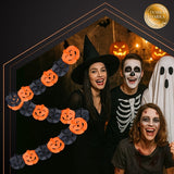 Pumpagirlang Halloween 3 m papper orange/svart, pumpor 17,5 cm