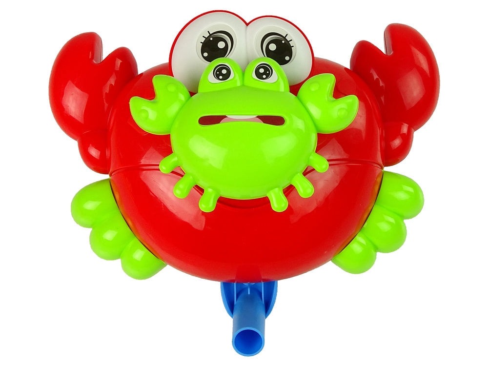 Pushbike krabba med klocka och snurrfigur, röd/grön, från 3 år