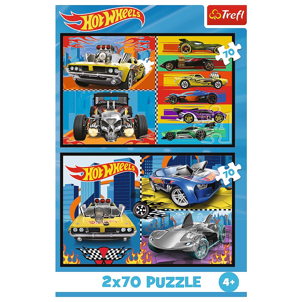 Pussel 2-pack 70 bitar Hot Wheels för barn