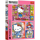 Pussel 2x200 bitar Hello Kitty & vänner, 2-pack 410x275 mm