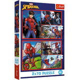 Pussel 2x70 bitar Disney Marvel Spiderman 275x180 mm