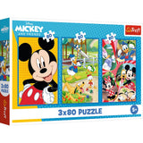 Pussel 3x80 bitar Mickey Mouse Team 275x180 mm FSC-certifierat