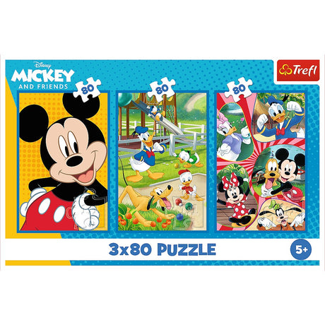 Pussel 3x80 bitar Mickey Mouse Team 275x180 mm FSC-certifierat