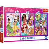 Pussel Disney-prinsessor 3x80 bitar 275x180 mm