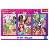 Pussel Disney-prinsessor 3x80 bitar 275x180 mm