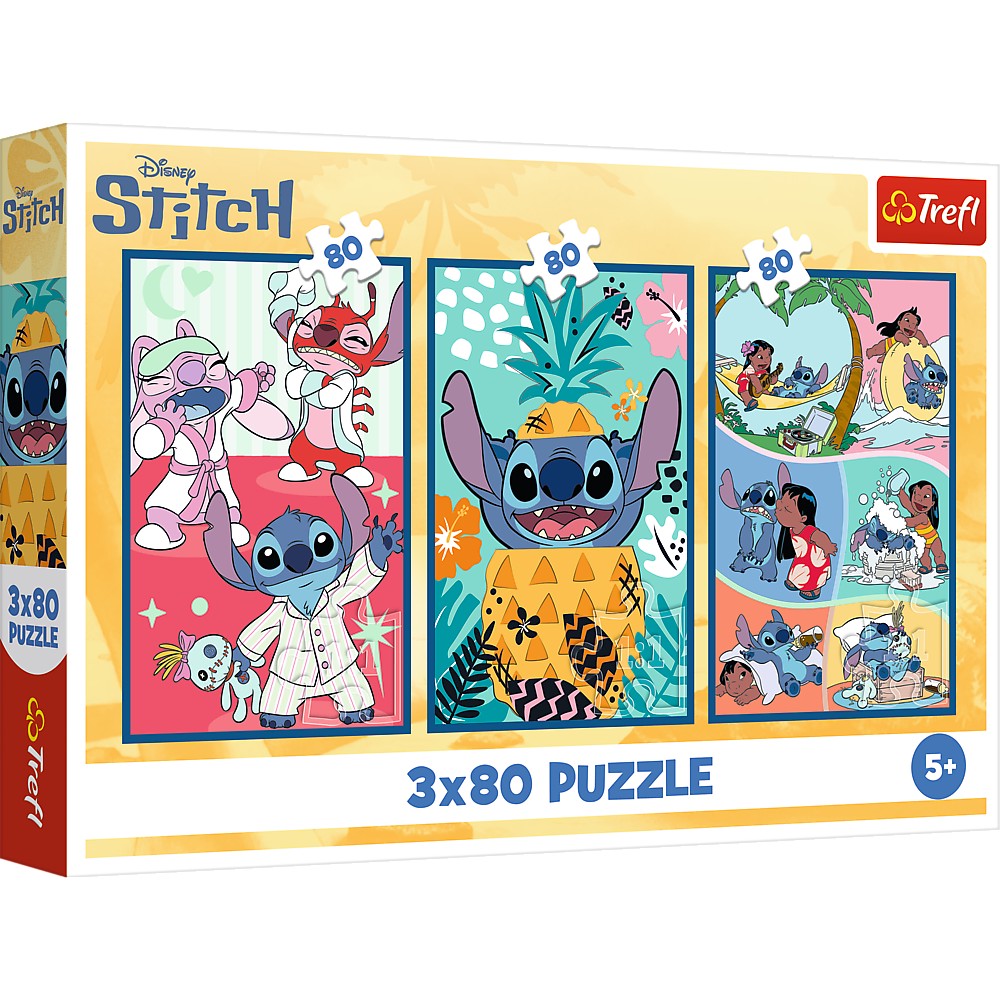 Pussel Lilo & Stitch 3x80 bitar 275x180 mm FSC-certifierat