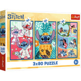 Pussel Lilo & Stitch 3x80 bitar 275x180 mm FSC-certifierat