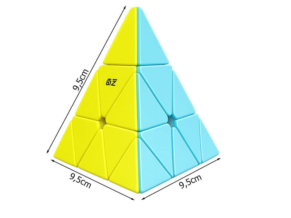 Pyraminx pyramidkub 3D logikpussel roterande plast 9,5 cm
