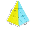 Pyraminx pyramidkub 3D logikpussel roterande plast 9,5 cm