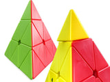 Pyraminx pyramidkub 3D logikpussel roterande plast 9,5 cm
