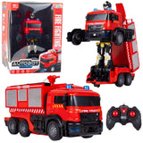 RC brandbil/robot 2-i-1 med vattensprut 40 MHz USB-laddningsbar