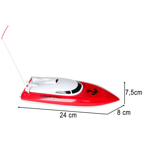 RC fjärrstyrd båt Mini CP802 röd 49MHz 20 m räckvidd