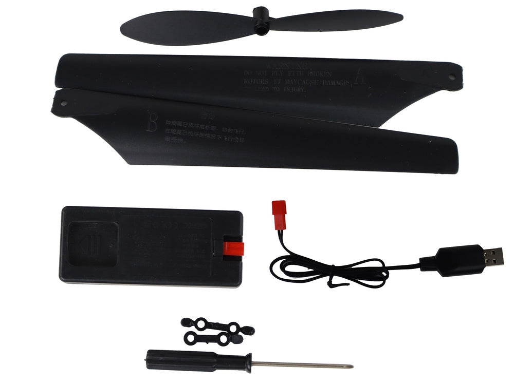 RC-helikopter 70 cm röd 2.4 GHz med gyroskop LED höjdhållning